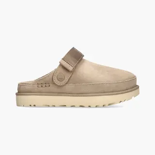 Ugg For Woman. 1138252 Goldenstar Beige Leather Clogs (36), Flat, Velcro, Casual