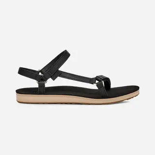 Women's Teva Original Universal Slim Leather Sandals In Black/Tan, Size 7