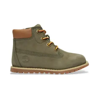 Timberlandvoor Jongens. TB1A1VOSA581 Pokey Pine Groen Leren Enkellaarsjes (23), Leer, Plat, Ritssluiting, Casual, Kinderkleding
