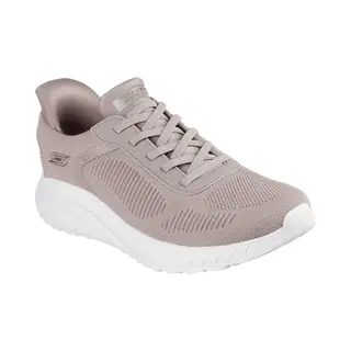 Skechers Für Damen. 117497 Slip-Ins Bobs Sport Squad Chaos Beige Turnschuhe (39), Stoff, 3 Bis 5 Cm, Keine, Lässig, Sportlich, Multisport