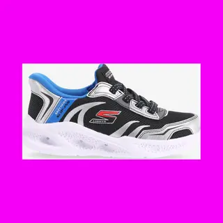 Skechers Slip-ins Meteor-Lights - Brisk-Beams Jungen Schuhe Schwarz Weiß Blau - 28