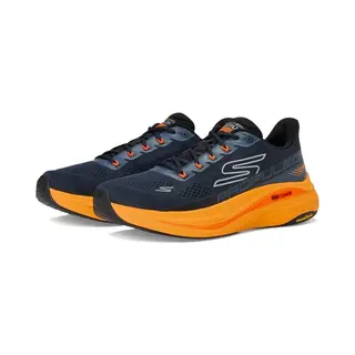 Skechers Max Cushioning Propulsion Herren-Sneaker, Marineblau/Orange, 43 Eu