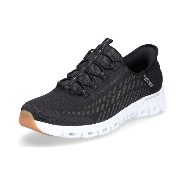 Skechers Glide Slip Ins Bkw Black White Womens Trainers 104574 In A Plain Textile In Size 7 thumbnail