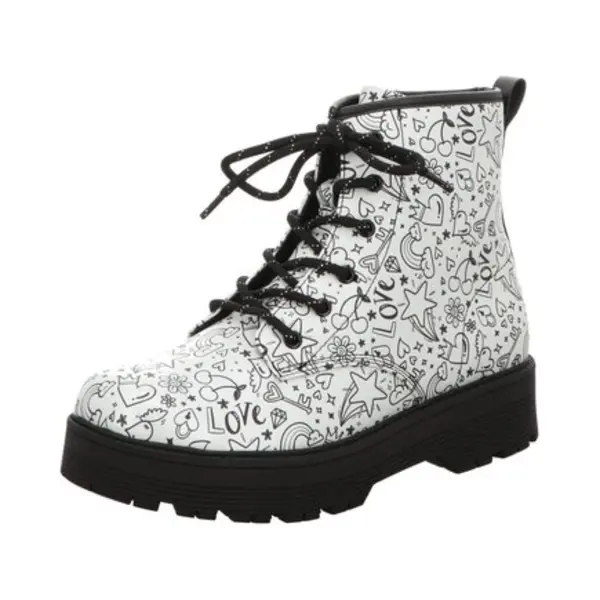Skechers Girl's Gravlen Hi Doodle Down Sneakers, Silver Pu/Black Trim, 3 Uk Child thumbnail