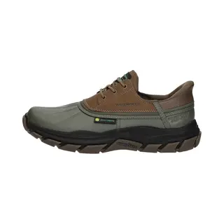 Skechers Herren Respected Tanzier Sneaker, Olive Leather Duraleather Brown Trim, 47.5 Eu