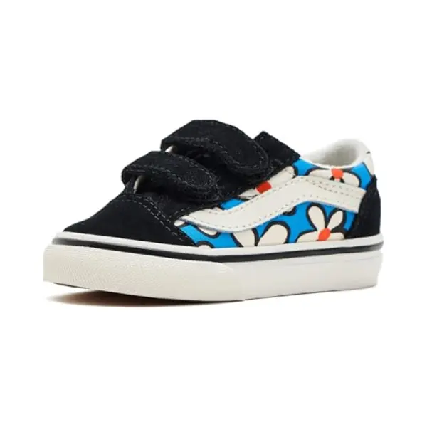 Vans Unisex-Babyschuhe Old Skool V (Baby/Baby), Glänzend Blau Geblümt, 9 Mx Infantil thumbnail