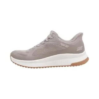 Skechers Women's Bobs Squad 4 Staple Look Trainers, Taupe Mesh, 4 Uk