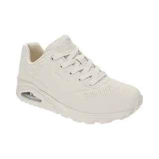 Skechers Women's Uno Stand On Air Trainers, Off White Durabuck/Mesh, 4 Uk