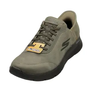 Skechers Men's Go Walk Flex Smooth Motion Trainers, Olive Textile, 9.5 Uk