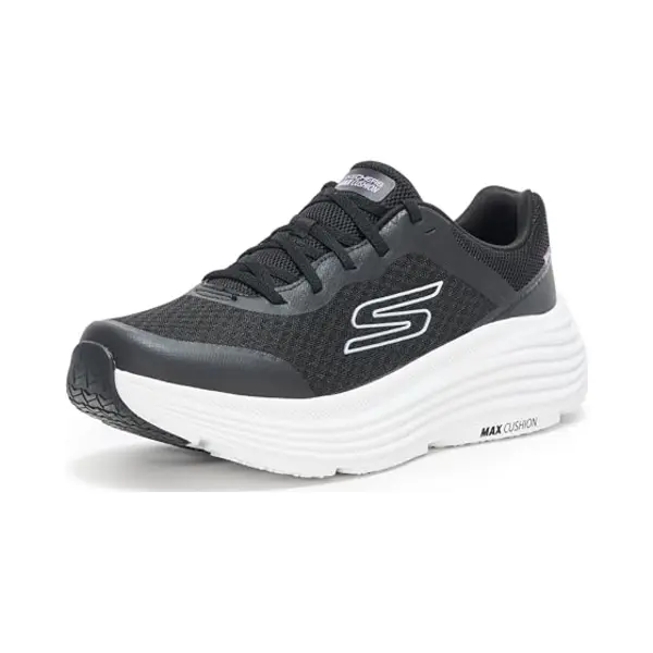 Skechers Damen Max Cushioning Endeavour Canova Sneaker, Black Synthetic/White Trim, 38 Eu thumbnail