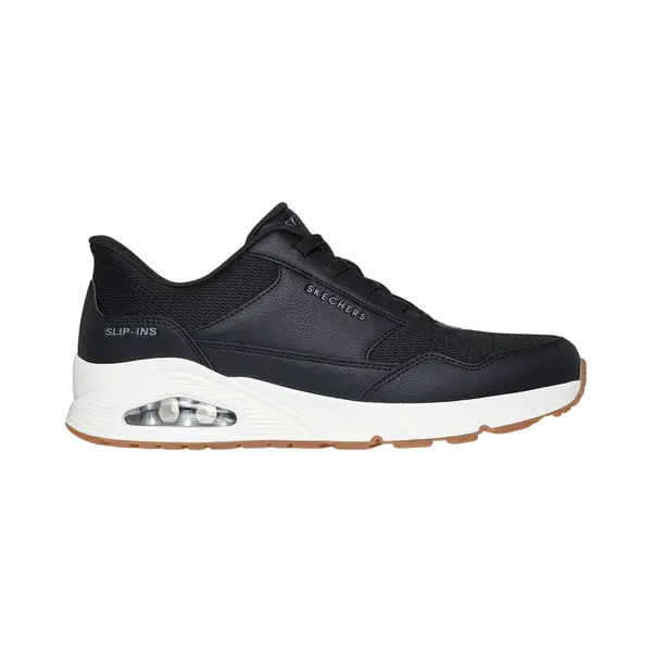 Skechers Uno Banksia Herren-Sneaker, Schwarzes Duraleather Mesh, 45 Eu thumbnail