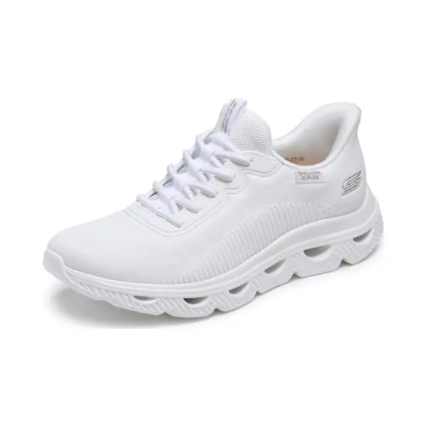 Skechers Damen Glide Step Arc Waves Slip-ins Sneaker, Weiss/opulenter Garten, 38 Eu thumbnail