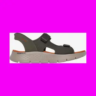 Skechers Go Walk Flex Easy Entry Slip-Ins Sandalen Grüngrau Orange - 45