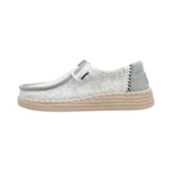 Heydude Hey Dude - Wendy Espadrille Retro Palm, Zapatos Sin Cordones Para Mujer, Celadon Green/White, 39 thumbnail