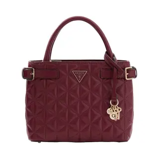 Guess Handtasche Umhängetasche Paisleigh Small Satchel Burgundy Weinrot