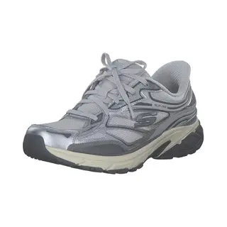 Skechers Für Damen. 150710 Slipper, Stamina Sport Platerado (36), Silber, Wohnung, Schnürsenkel, Lässig, Sportlich, Multisport