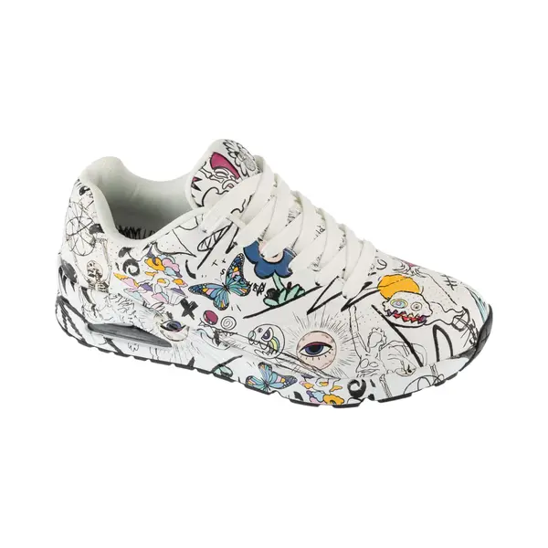 Skechers Herren Uno-Process Sketch Sneaker, Weiß/Schwarz/Multi, 42.5 Eu thumbnail