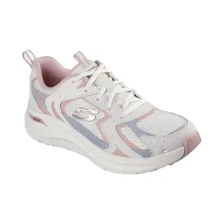 Skechers Damen Arch Fit 2.0 Vintage Luxe Sneaker, Pinkes Ledernetz, Grauer Rand, 37 Eu