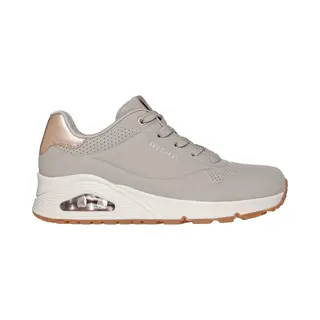 Skechers Damen Uno Golden Air Turnschuhe, Taupe Durabuck/Silver Trim, 40 Eu
