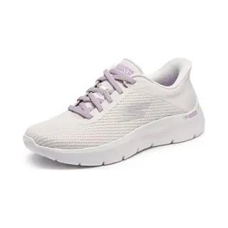Skechers Damen Go Walk Flex Carla Sneaker, Off White Textile/Purple Trim, 39 Eu
