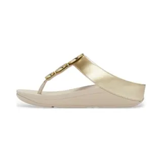 Fitflop Halo Bead-Circle Metallic Teen-Post-sandalen Voor Dames, Platina, 37 Eu