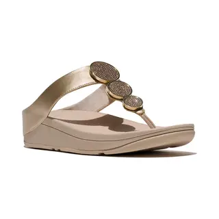 FitFlop Halo Bead-Circle Metallic Toe-Post Sandals