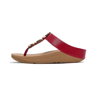 Fitflop Halo Bead-Circle Metallic Teen-Post-sandalen Voor Dames, Verbrande Bes, 37 Eu