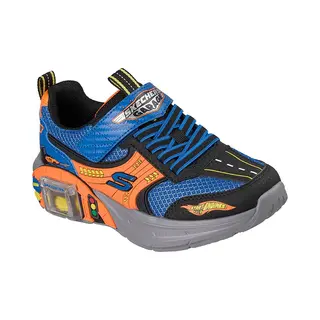 Skechers Garage Basketbal Jongens, Zwart Blauw Oranje Synthetisch Textiel Y, 30 Eu