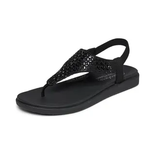 Skechers Meditation Luxe - Hooded Geo Embellished Plateausandalen Voor Dames, Zwart., 38 Eu