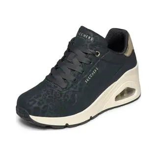 Skechers Damen Uno Wedge Safari Daze Sneaker, Schwarz, 38 Eu