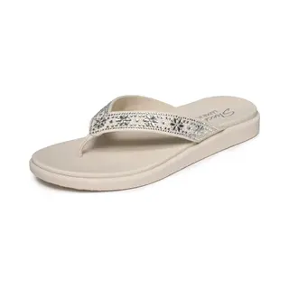 Skechers Women's Meditation Luxe Sunny Glow Thong Sandal, White, 3 Uk