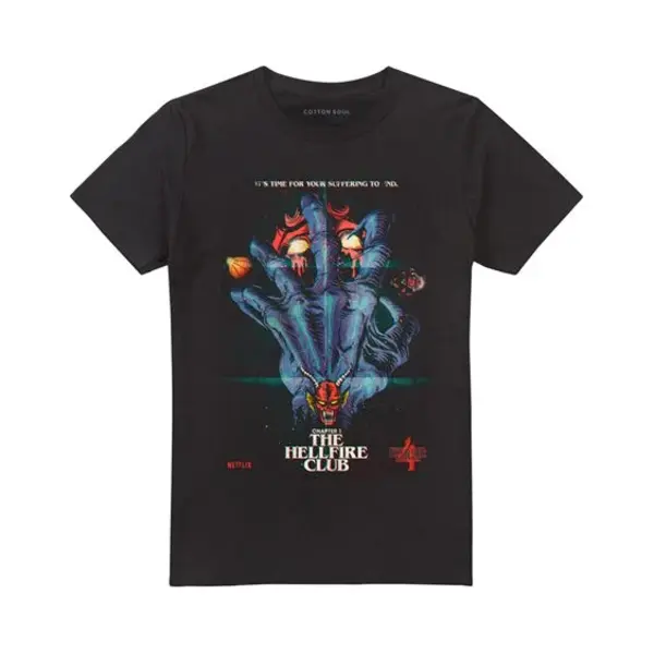 Stranger Things Hellfire Poster T-Shirt Schwarz In S thumbnail