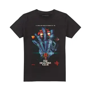 Stranger Things Hellfire Poster T-Shirt Schwarz In M