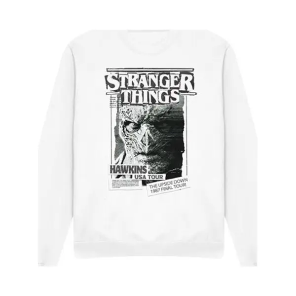 Stranger Things Season 5 - Newspaper Vecna Sweatshirt Weiß In S thumbnail