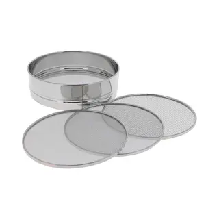 De Buyer 4605.21 4 X Interchangeable Grey Stainless Steel Mesh Sieves 0.5/1/2/3 Mm, Diameter 21 Cm