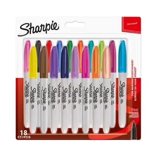 Sharpie Fine markeerstift 18 stuk(s) Fijne punt Meerkleurig
