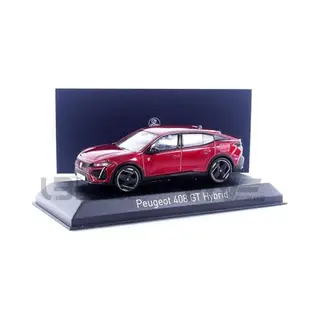 Geen automerk Peugeot 408 Gt Hybrid Norev Modelauto 1, 43 - Elixer Red Die-Cast 2023