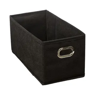 5Five Opbergmand/kastmand - Zwart - Linnen - 7 Liter - 31 X 15 X 15 Cm - Opbergbox - Vakkenkast Manden