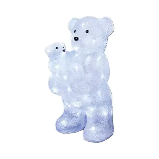 Feeric Lights & Christmas Kerstverlichting Figuur - Ijsbeer Met Baby - H44 Cm - 56 Led Lampjes - Verlichte Figuren