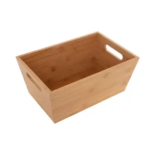5Five Opbergbox Van Bamboe Hout - Naturel - 30 X 20 X 13 Cm - Met Handvaten - Opbergers Bakjes/kastmanden