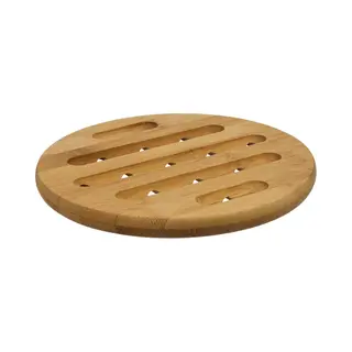 Secret De Gourmet Pannen Onderzetter - Rond - Bruin - D18 Cm - Van Bamboe - Pannenonderzetter