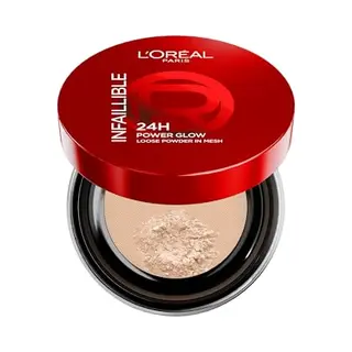 L'Oreal Paris L'Oréal Paris Infaillible 24H Power Glow Loose Powder, Loser Puder Für 24h Halt & Glow, Ebenmäßiger Teint, Feuchtigkeitsspendend, Innovativer