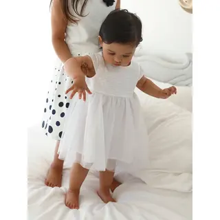 Vertbaudet Feestelijke Jurk Met Tule Voor Baby Wit