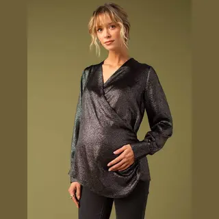 Zwangerschapsblouse Met Iriserend Effect Envie De Fraise Zwart
