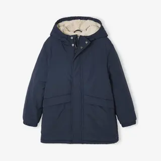 Vertbaudet Parka Met Capuchon En Sherpavoering Voor Jongens Zwart