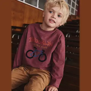 Vertbaudet T-shirt Met Lange Mouwen Met Print Voor Jongens Rozenhout