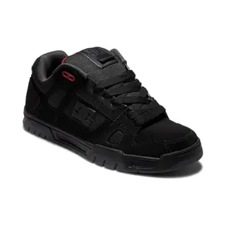Dc Shoes Stag-Leather Shoes For Men Sneaker, Black/Grey/Red, 10.5 Uk