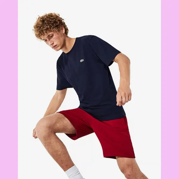 T-Shirt Lacoste Baumwolle Blau Marine thumbnail