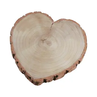 Chaks Kaarsenbord/decoratie Dienblad - Houten Boomschijf - 30 X 3 Cm - Hartvormig - Tafeldecoratie