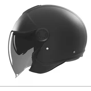 Nox N182 Jethelm - Scooter Helm Met Ingebouwd Getint Zonnevizier - Mat Zwart - Motor Helm - Brommer Helm - Snorfiets Helm - Snorscooter Helm - Maat,